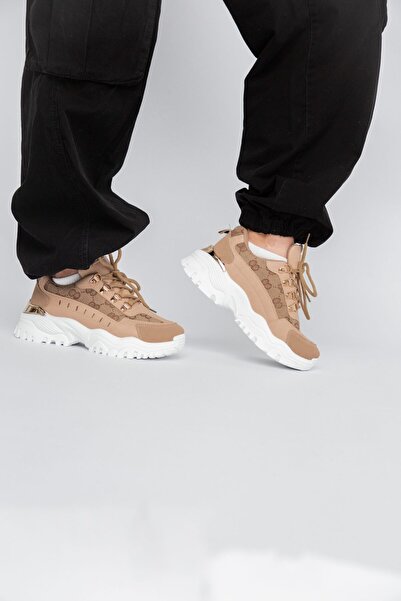 Bello Star Women's sports shoes with white and khaki elements (BS227EV2307115)