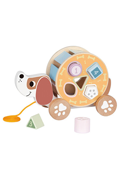 Tooky Toy Jucărie de tragere din lemn 2 în 1 - Câine