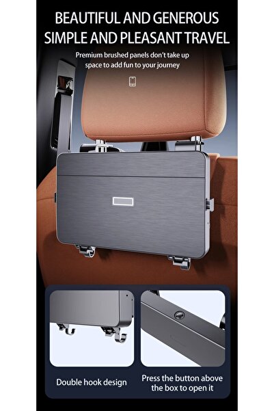 Coverzone Car Seat Back Foldable Table – Car Organizer with Cup Holder and Phone Stand K255