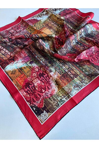 Levidor وشاح تيفيل الحريري Outlet IST 40036 نمط مختلط باللون الأحمر