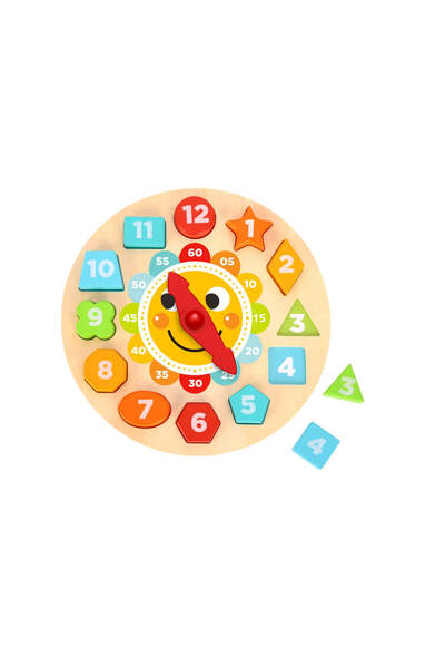 Tooky Toy Ceas de jucărie din lemn FSC