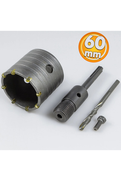 GFB Adaptörlü Sds Plus Beton Delme Pancı Oyuk Delik Açma 60 mm