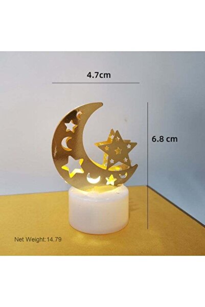 Laravel Two Packs - Ramadan Decorations Moon Table Lamp Battery Operated Home Decor - Crescent Moon Star D