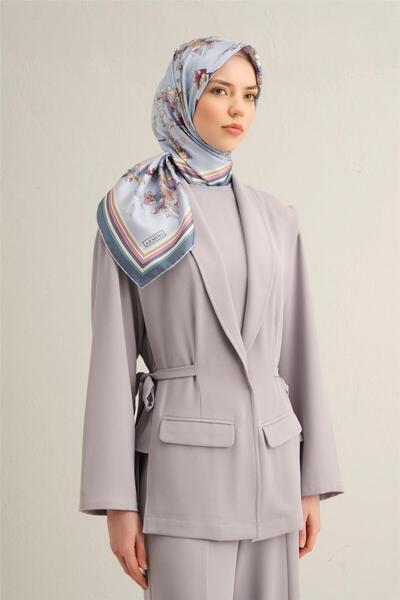 Armine Floral Pattern Pure Silk Twill Scarf 9316D 36