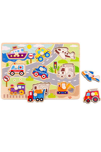 Tooky Toy Wooden Puzzle – Vehicles