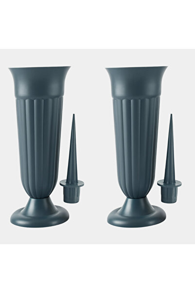 Artificiale Rolio Set 2 Plastic Vases with Stakes – for cemetery or decor