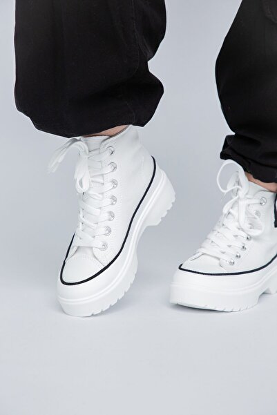 Bello Star Women's Sports Shoes Type High-top Sneakers with Laces White BS115BO2307068