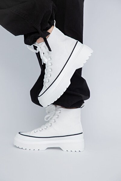 Bello Star Women's Sports Shoes Type High-top Sneakers with Laces White BS115BO2307068