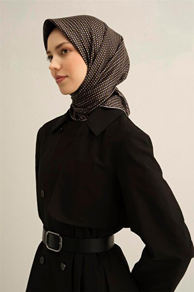 Armine İpek Eşarp 2025 Yaz - 9307-04 Siyah Sarı Sura