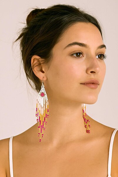 New Obsessions Bali Handmade Long Beaded Bohemian Style Earrings