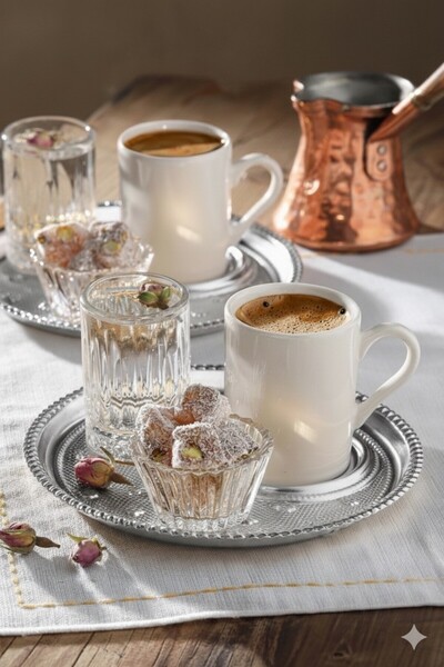 WERONY Coffee Set for Two People, 8 Pieces