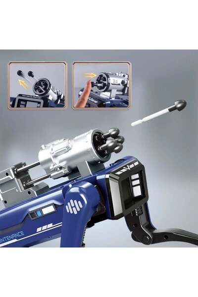 iUni Câine robot inteligent 8020 cu lansator de săgeți, telecomandă, comenzi vocale, programare prin mișcare