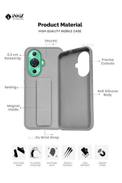 ineix 3-in-1 Magnetic Wrist Strap Hand Grip Stand Cover for Huawei Nova 11