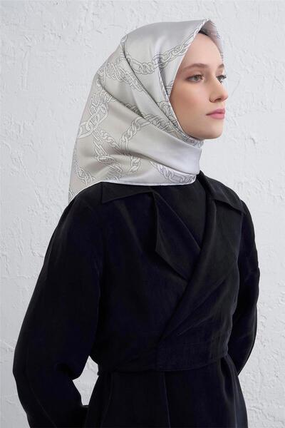 Armine Eșarfă din mătase pură cu model geometric 9427D 80