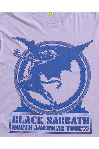 Overdrive Vintage Black Sabbath Purple Short Sleeve Unisex Oversized T-Shirt - North American Tour'73