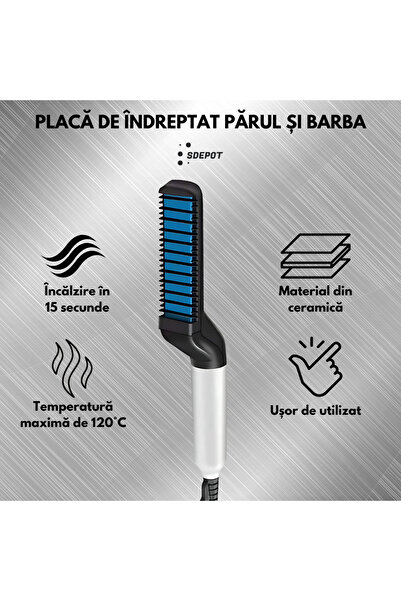 SDEPOT Ceramic plate for men, SDEPOT, for hair and beard straightening, 10 W