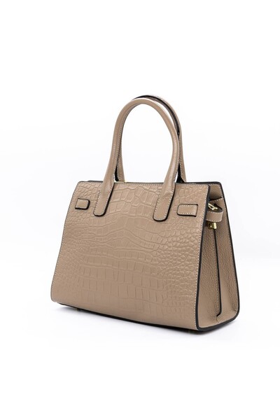 İNJOY Women's Genuine Leather Bag 6789 Khaki