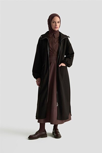 Armine Yüksek Yaka Örme Giyçık 25KD1503 Siyah