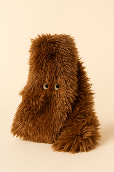 Katia&Bony Eye Embroidered Plush Scarf Brown