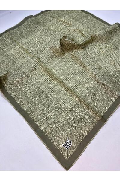 Levidor Yağ Yeşili Tivil İpek Eşarp IST 50801 - 5 Karışık Desen