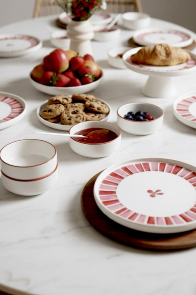 Kitchen Life Ribbon Ayaklı Handmade Sunum Standlı Kahvaltı Takımı - Kurdelalı Kahvaltı Takımı