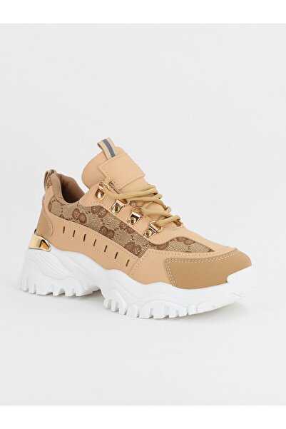 Bello Star Women's sports shoes with white and khaki elements (BS227EV2307115)