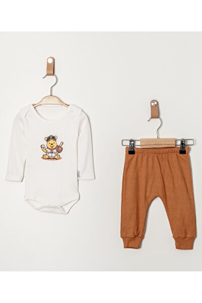 Chicsy Baby Baby Boy Teddy Bear Printed Bodysuits 3-Piece Transitional Set