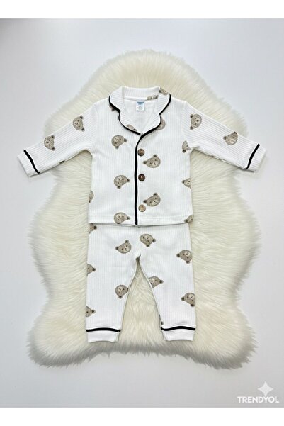 Bip Baby Bear Printed Striped Fabric Pajama Set