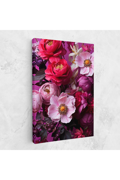 Arthub Tablou Canvas, Dormitor Si Living, Flori, Pink Red Bouquet