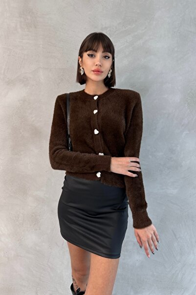 New Now Heart Buttoned Knitwear Cardigan