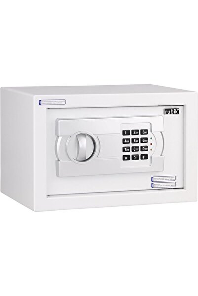 RUBIK Small Safe Box with Digital Keypad & Key Lock RB-20EG (20x31x20 cm) - White