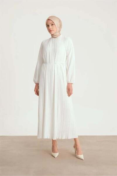 Armine Elbise ORTD9435-1 Ekru