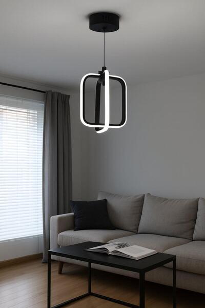 FERLUCE AVİZE LEDLİ AVİZE KÜRE KARE KÜÇÜK SİYAH