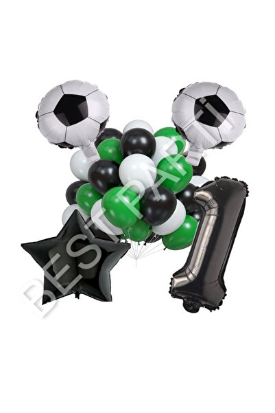 İSTOÇ PARTİ İstoç Football Ball Star Number Latex Balloon Set Age 1