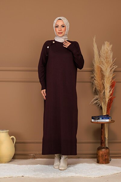 Moodbasic DÜĞMELİ TRİKO ELBİSE