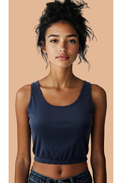 coast moda Women's Elastic Waist Modal Stretch Fabric Crop