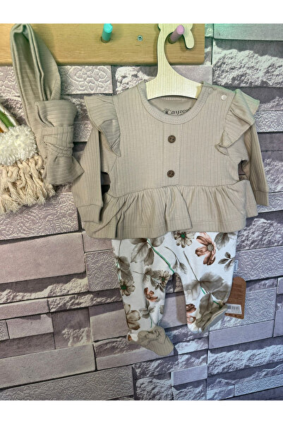 CACTUS COLLECTION طقم ملابس للأطفال الرضع مع ربطة شعر