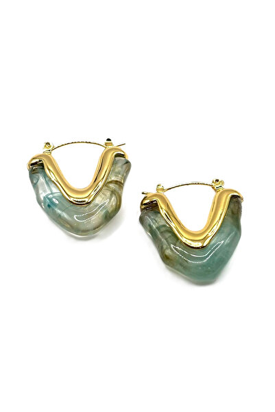 Nish&Chic Amber V Steel Earrings