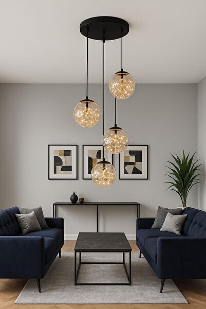 FERLUCE AVİZE PERİ LEDLİ AVİZE KARTOPU 4 LÜ BAL