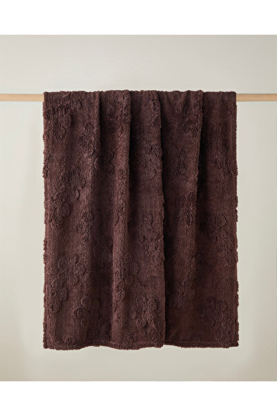 English Home Flower Joy Sofa Throw 120X160 cm Brown