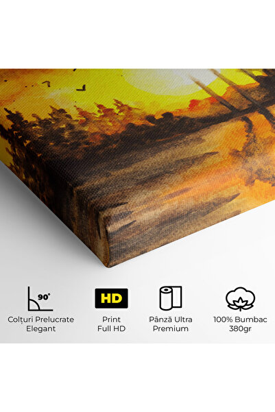 Arthub Canvas Painting, Bedroom And Living Room, Landscapes, Watercolor Sunset Painting