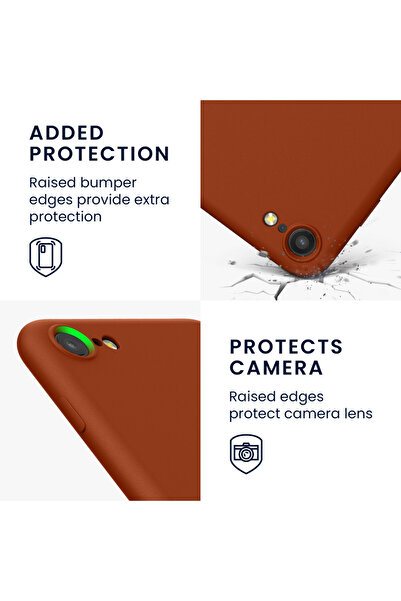 KWmobile Case for Apple iPhone SE (2022)/iPhone SE (2020), Brown, Silicone, 49979.249