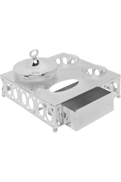 Solitaire Dates Serving Dish Set, Silver