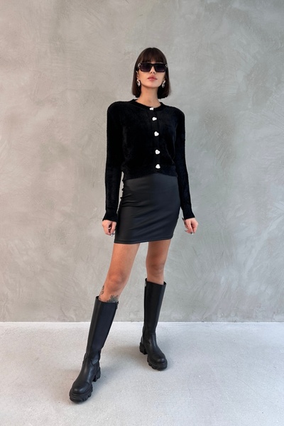 New Now Heart Buttoned Knitwear Cardigan