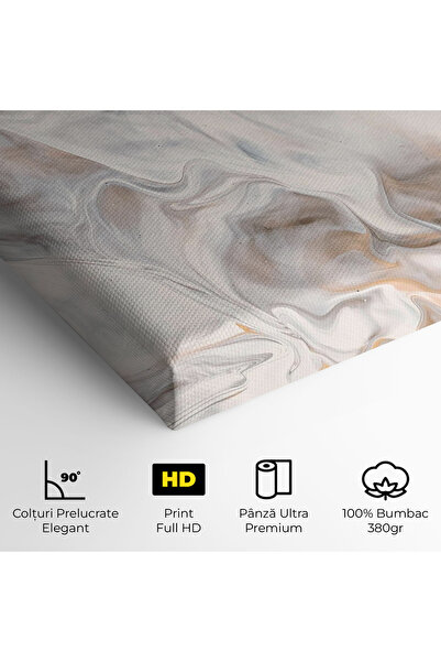 Arthub Tablou Canvas, Dormitor Si Living, Abstracte, White Gold Abstract