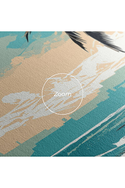 Arthub Canvas Painting, Bedroom And Living Room, Landscapes, Cream Blue Beach