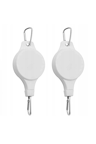 zola Set of 2 adjustable flower hooks, extendable, with carabiners, 80 cm band, white