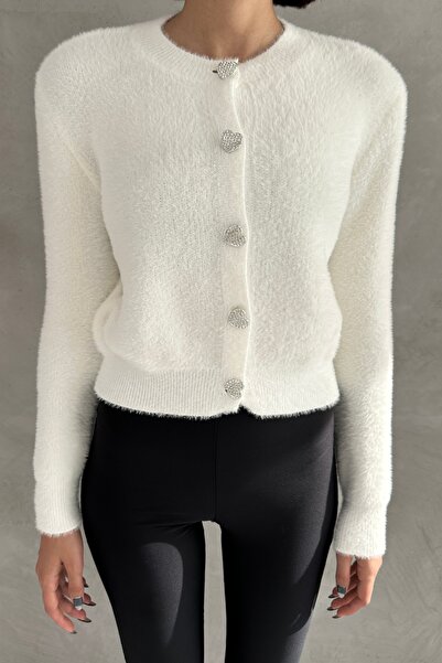 New Now Heart Buttoned Knitwear Cardigan
