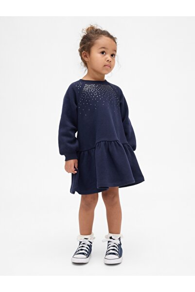 GAP Kız Bebek Lacivert Sweatshirt Elbise
