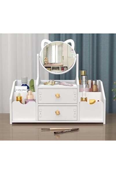 Tai Organizator cosmetice cu Oglinda, 2 sertare, 4 compartimente, 40 x 20 x 33 cm